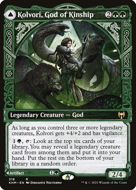 Kolvori, God of Kinship // The Ringhart Crest, Magic card KHM 318 — Kaldheim set