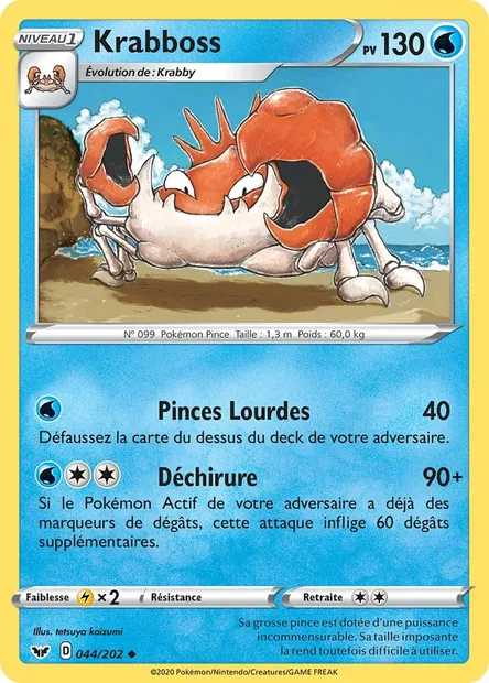 Krabboss, carte Pokémon SSH 44 — extension Épée et Bouclier