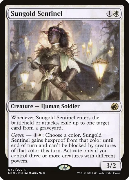 Sungold Sentinel, Magic card MID 37 — Innistrad: Midnight Hunt set