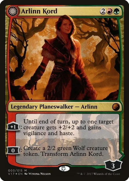 Arlinn Kord // Arlinn, Embraced by the Moon, Magic card V17 3 — From the Vault: Transform set