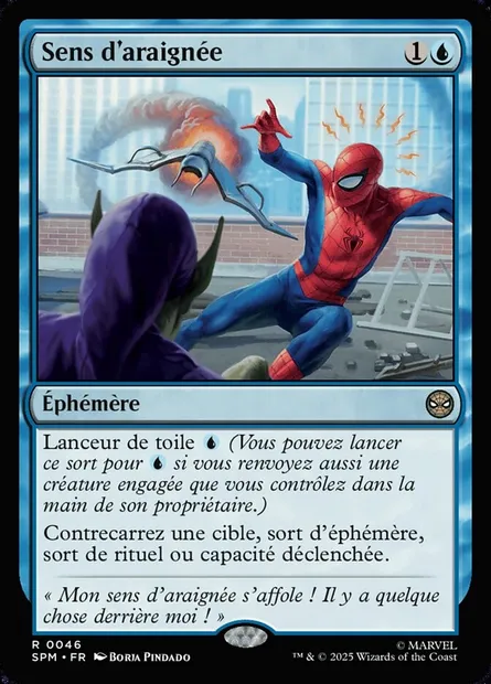 Sens d'araignée, carte Magic SPM 46 — extension Marvel's Spider-Man