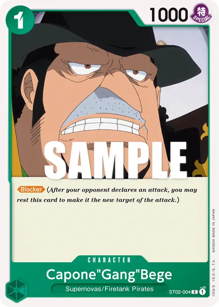 Capone"Gang"Bege, One Piece card ST02-004 — Worst Generation set