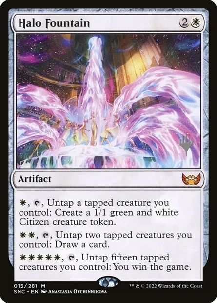 Fontaine à halo, carte Magic PSNC 15p — extension Streets of New Capenna Promos