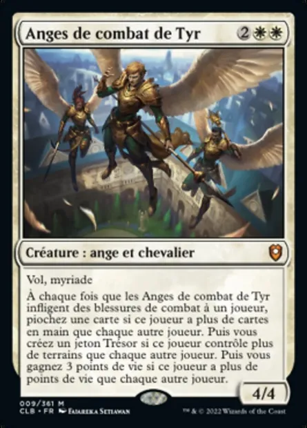 Anges de combat de Tyr, carte Magic CLB 9 — extension Commander Légendes : la bataille de la Porte de Baldur