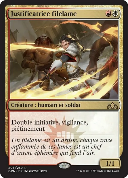 Justificatrice filelame, carte Magic GRN 203 — extension Les Guildes de Ravnica