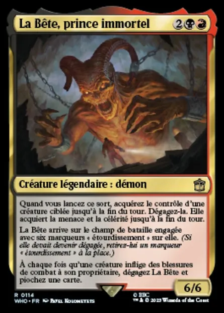 La Bête, prince immortel, carte Magic WHO 114 — extension Doctor Who
