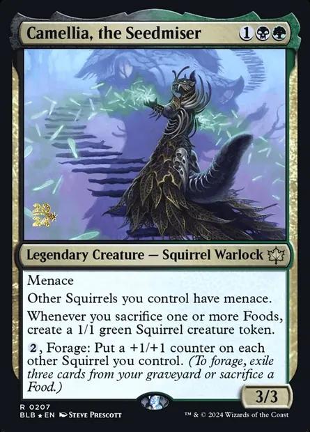 Camellia, la Grippe-graine, carte Magic PBLB 207s — extension Bloomburrow Promos