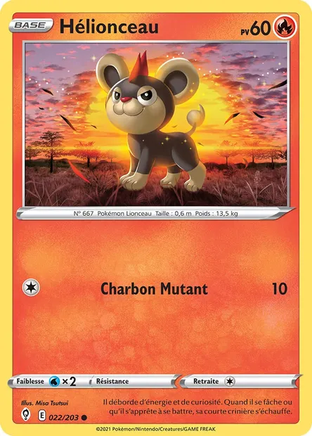 Hélionceau, carte Pokémon EVS 22 — extension Évolution Céleste