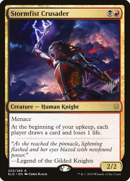 Stormfist Crusader, Magic card PELD 203p — Throne of Eldraine Promos set