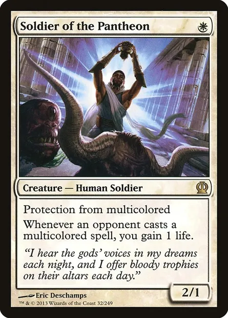 Soldier of the Pantheon, Magic card THS 32 — Theros set
