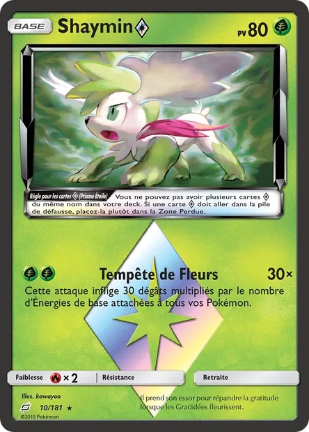 Shaymin ◇, carte Pokémon TEU 10 — extension Duo de Choc