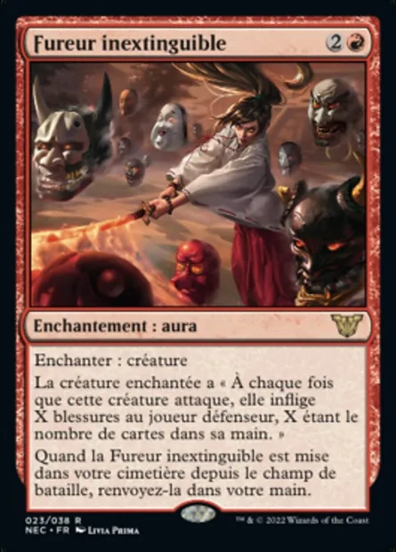 Fureur inextinguible, carte Magic NEC 23 — extension Neon Dynasty Commander