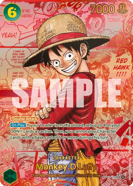 Monkey.D.Luffy, One Piece card OP13-118 — CARRYING ON HIS WILL set