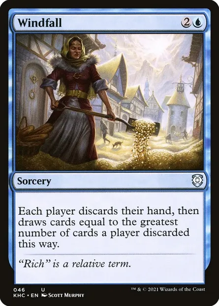 Windfall, Magic card KHC 46 — Kaldheim Commander set