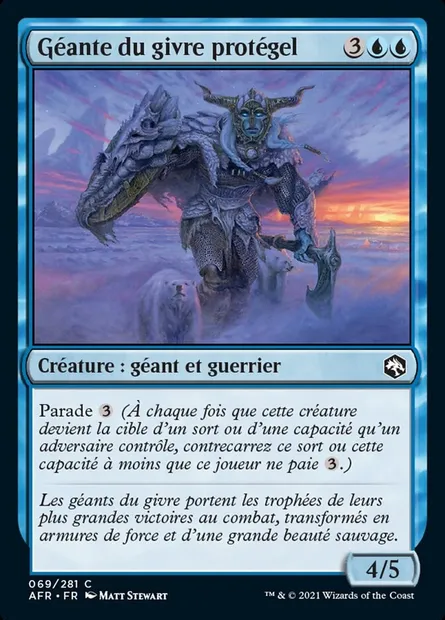 Géante du givre protégel, carte Magic AFR 69 — extension Forgotten Realms: Aventures dans les Royaumes Oubliés