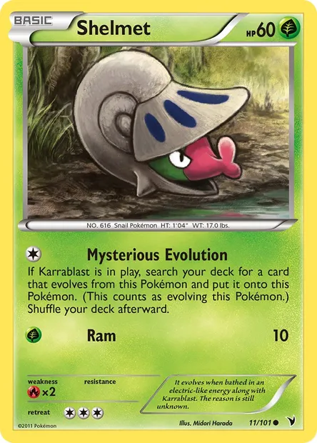 Shelmet, Pokémon card NVI 11 — Noble Victories set