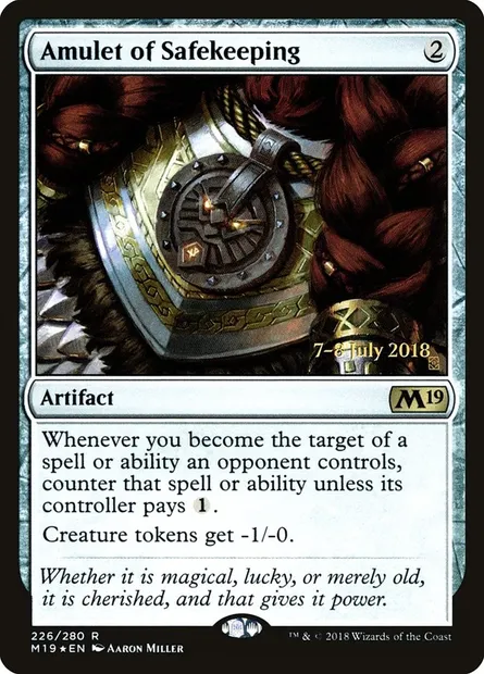 Amulette de sauvegarde, carte Magic PM19 226s — extension Core Set 2019 Promos