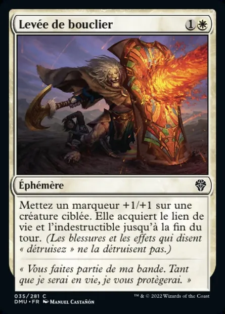 Levée de bouclier, carte Magic DMU 35 — extension Dominaria Uni