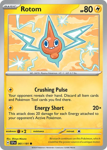 Rotom, Pokémon card SSP 061 — Surging Sparks set