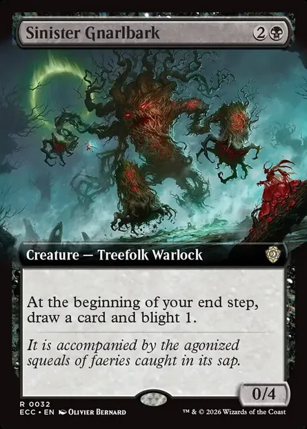 Sinister Gnarlbark, Magic card ECC 32 — Lorwyn Eclipsed Commander set