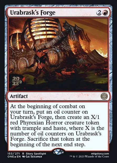 Urabrask's Forge, Magic card PONE 153s — Phyrexia: All Will Be One Promos set