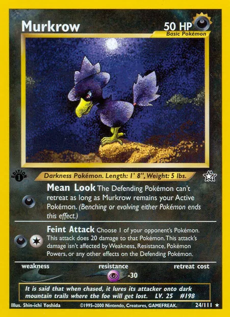 Murkrow, Pokémon card NG 24 — Neo Genesis set