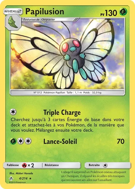 Papilusion, carte Pokémon UNB 4 — extension Alliance Infaillible
