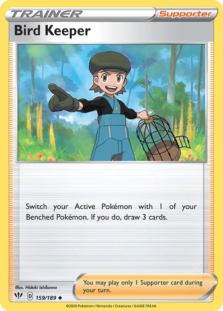 Bird Keeper, Pokémon card DAA 159 — Darkness Ablaze set