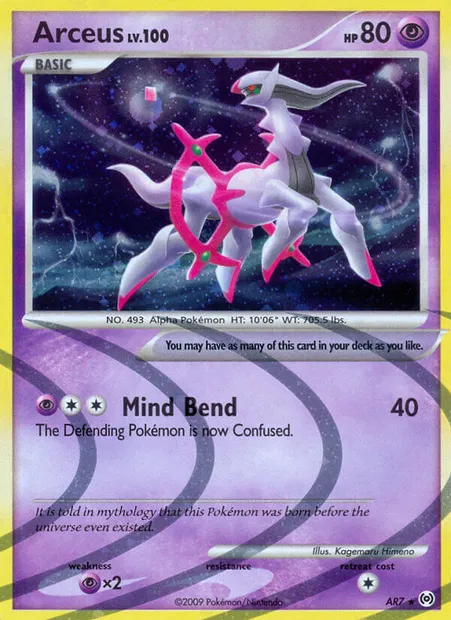 Arceus, Pokémon card AR 7 — Arceus set