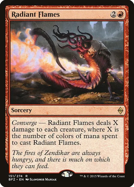 Radiant Flames, Magic card BFZ 151 — Battle for Zendikar set