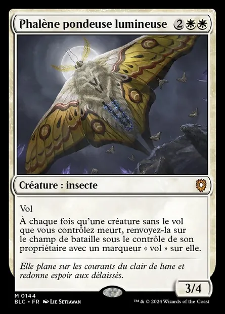 Phalène pondeuse lumineuse, carte Magic BLC 144 — extension Bloomburrow Commander