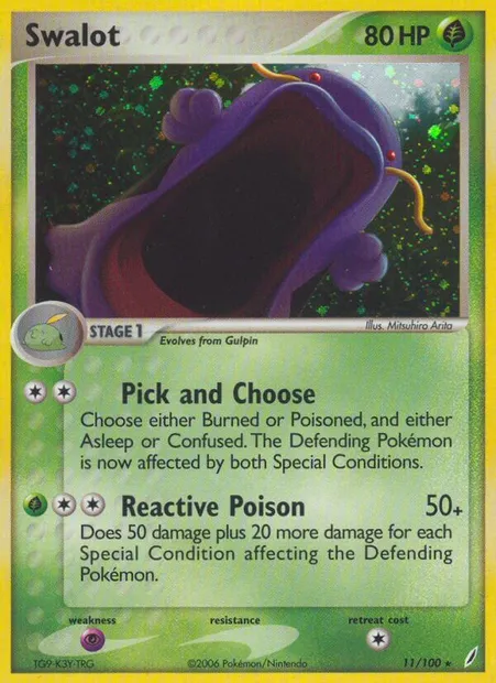 Swalot, Pokémon card CG 11 — Crystal Guardians set