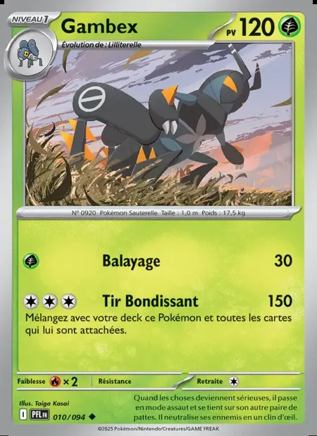 Gambex, carte Pokémon PFL 010 — extension Flammes Fantasmagoriques