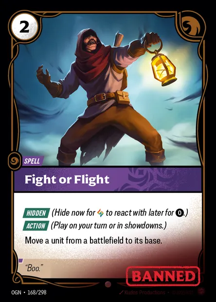 Fight or Flight, carte Riftbound OGN 168 — extension Origins
