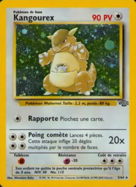 Kangourex, carte Pokémon JU 5 — extension Jungle