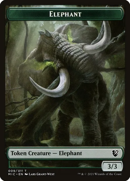 Elephant, Magic card TMIC 9 — Midnight Hunt Commander Tokens set
