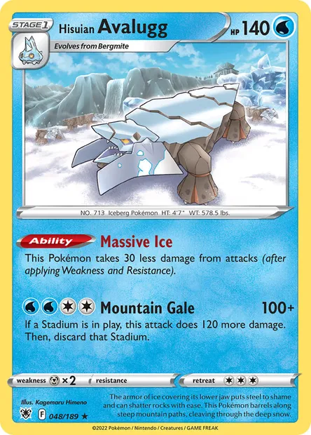 Hisuian Avalugg, Pokémon card ASR 048 — Astral Radiance set