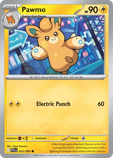 Pawmo, Pokémon card PFL 033 — Phantasmal Flames set