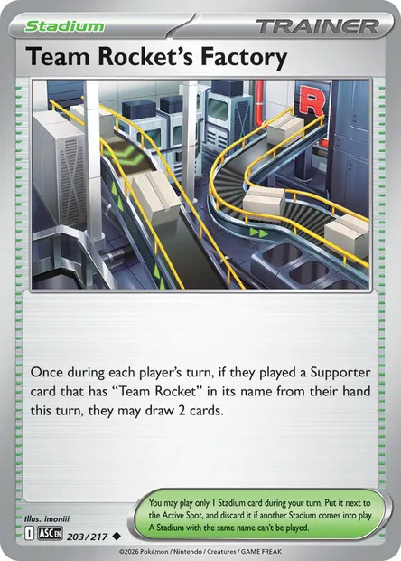 Team Rocket's Factory, Pokémon card ASC 203 — Ascended Heroes set