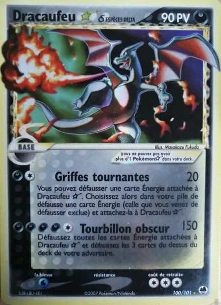 Dracaufeu ☆ δ, carte Pokémon DF 100 — extension EX Île des Dragons