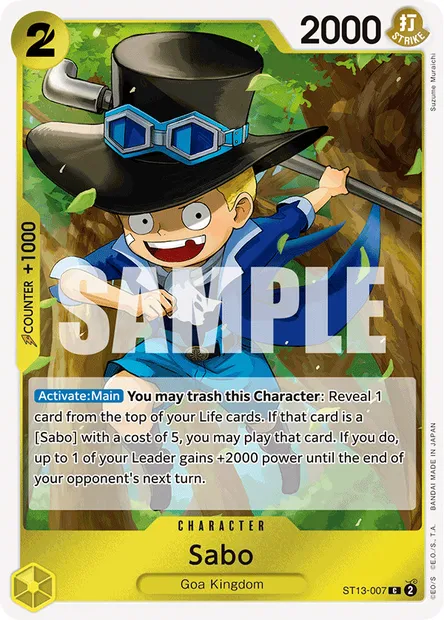 Sabo, One Piece card ST13-007 — The Three Brothers set