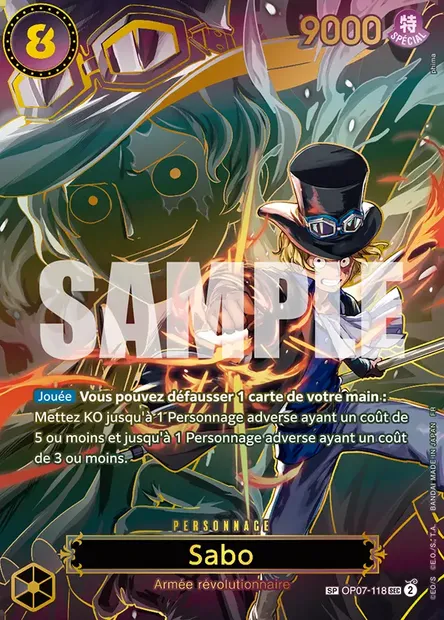 Sabo, carte One Piece OP07-118 — extension 500 YEARS IN THE FUTURE