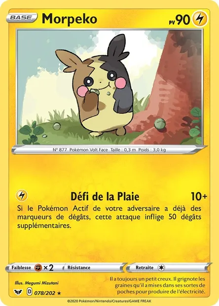 Morpeko, carte Pokémon SSH 78 — extension Épée et Bouclier