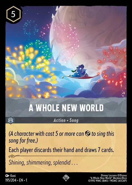 A Whole New World, Disney Lorcana card CH1-195 — The First Chapter set