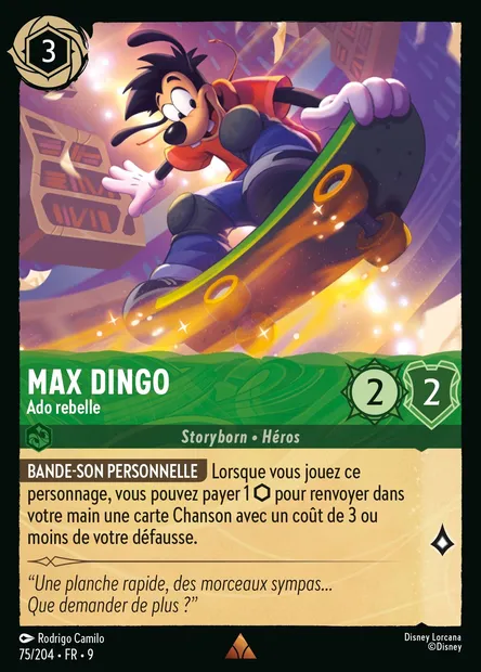 Max Dingo - Ado rebelle, carte Disney Lorcana CH9-075 — extension Fabuleux