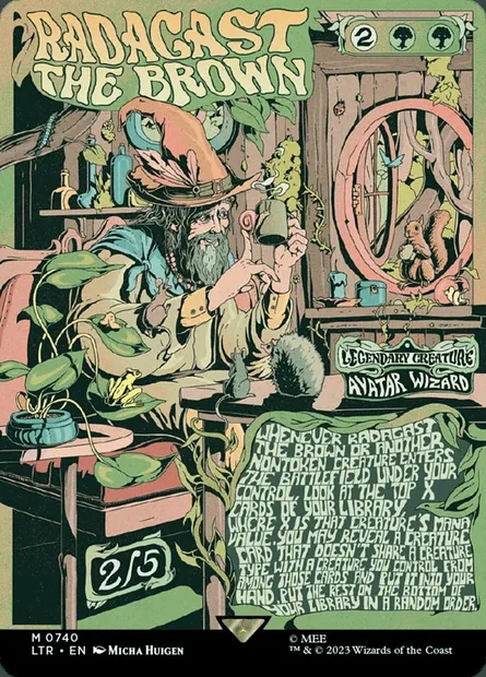 Radagast le Brun, carte Magic LTR 740 — extension Le Seigneur des Anneaux : chroniques de la Terre du Milieu