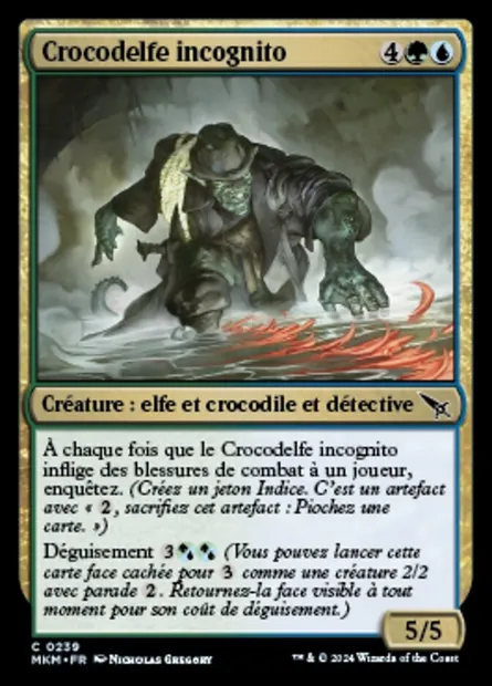 Crocodelfe incognito, carte Magic MKM 239 — extension Murders at Karlov Manor