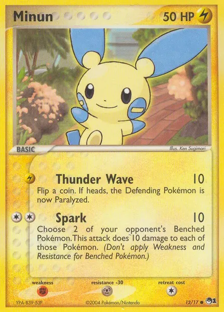 Minun, Pokémon card P1 12 — POP Series 1 set