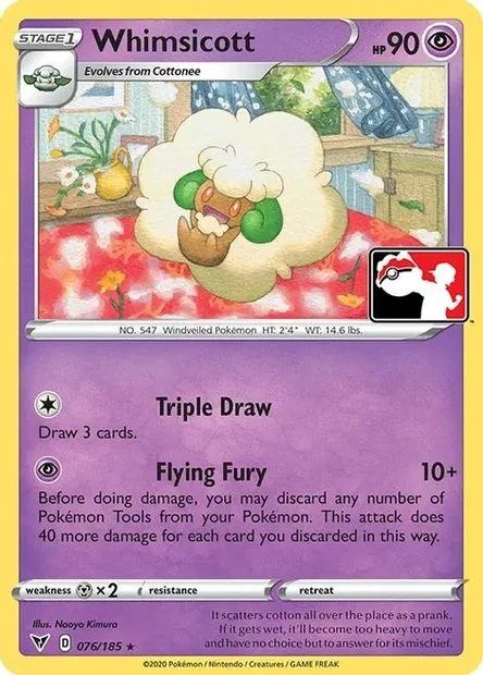Whimsicott, Pokémon card PPS 076-2 — Play! Pokémon Prize Pack Series set