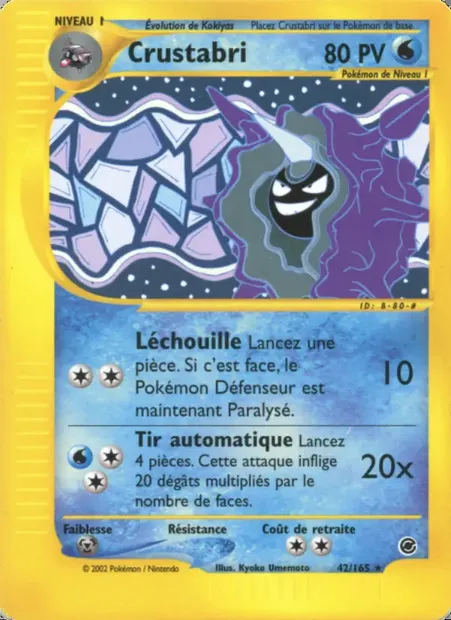Crustabri, carte Pokémon EX 42 — extension Expedition